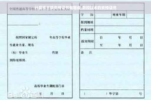 计算机三级资格证书有哪些,数控技术的资格证书
