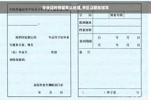 毕业证的档案怎么处理,学历证明怎样写
