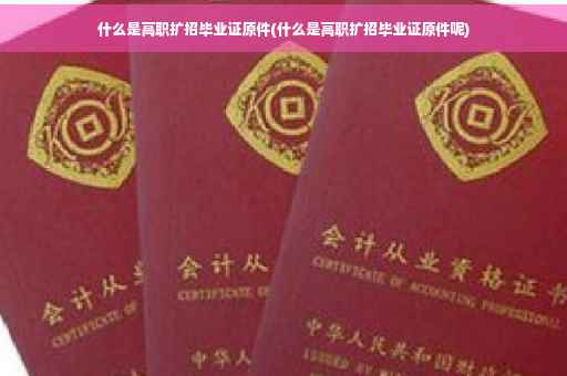 什么是高职扩招毕业证原件(什么是高职扩招毕业证原件呢)