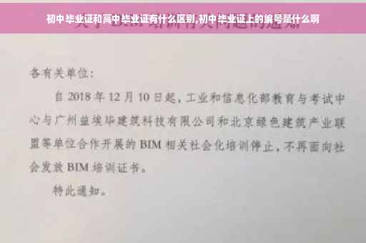 初中毕业证和高中毕业证有什么区别,初中毕业证上的编号是什么啊