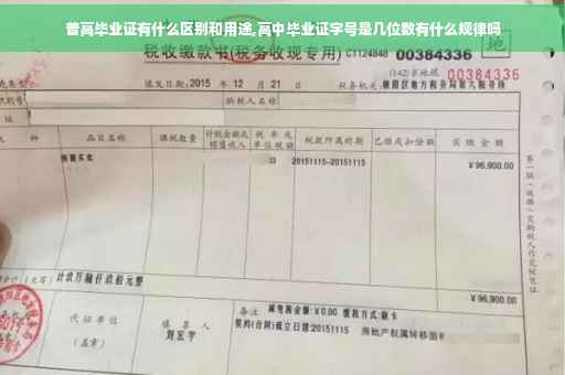 普高毕业证有什么区别和用途,高中毕业证字号是几位数有什么规律吗
