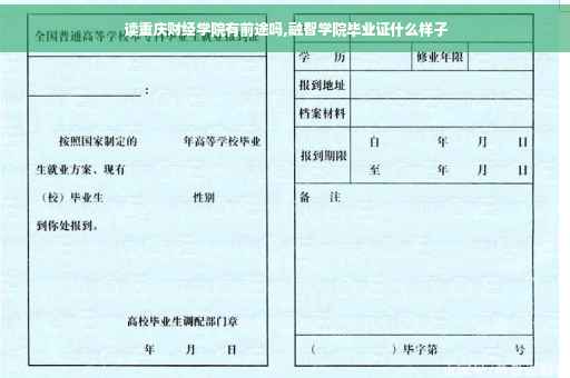 读重庆财经学院有前途吗,融智学院毕业证什么样子