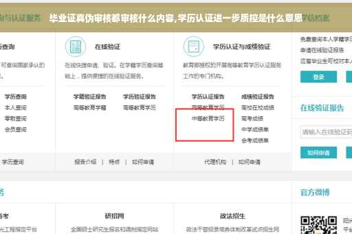 毕业证真伪审核都审核什么内容,学历认证进一步质控是什么意思