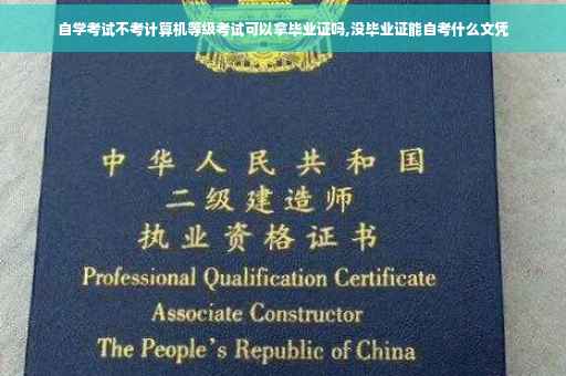 自学考试不考计算机等级考试可以拿毕业证吗,没毕业证能自考什么文凭