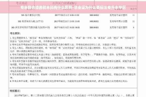 专本联合培养和本科有什么区别-毕业证为什么要标注专升本学历