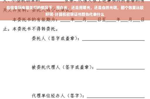 在宿舍玩电脑关灯的情况下，用白光，还是用暖光，还是自然光呢，那个效果比较好呢-计算机初级证书颜色代表什么