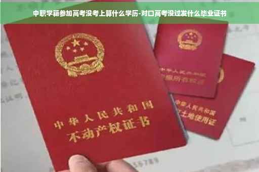 中职学籍参加高考没考上算什么学历-对口高考没过发什么毕业证书