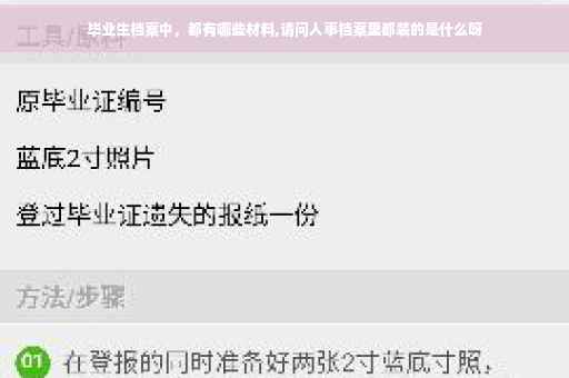 毕业生档案中，都有哪些材料,请问人事档案里都装的是什么呀