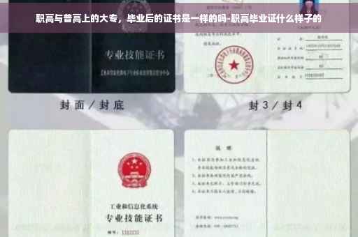 职高与普高上的大专，毕业后的证书是一样的吗-职高毕业证什么样子的