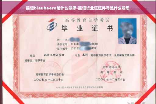 德语blaubeere是什么意思-德语毕业证证件号是什么意思