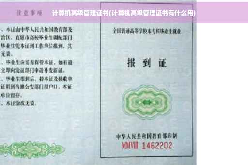 计算机高级管理证书(计算机高级管理证书有什么用)