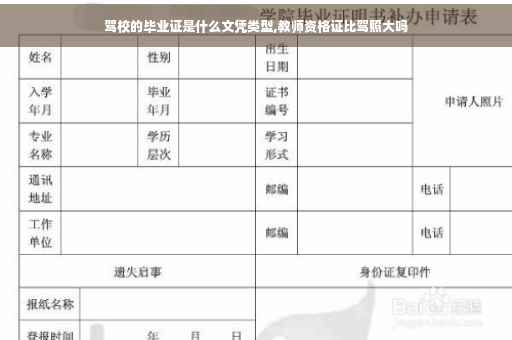 驾校的毕业证是什么文凭类型,教师资格证比驾照大吗