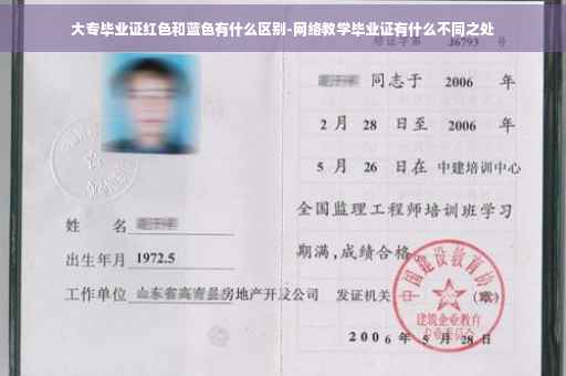 大专毕业证红色和蓝色有什么区别-网络教学毕业证有什么不同之处