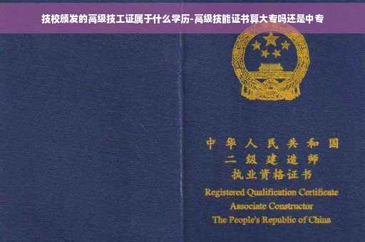 技校颁发的高级技工证属于什么学历-高级技能证书算大专吗还是中专