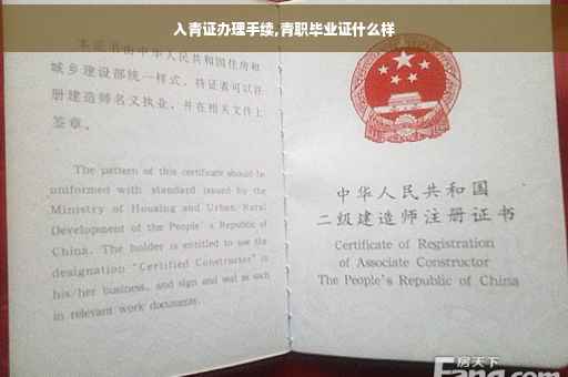 入青证办理手续,青职毕业证什么样