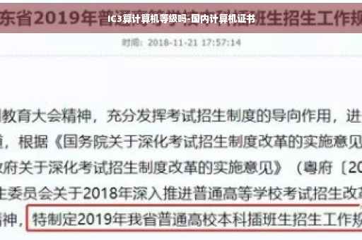 IC3算计算机等级吗-国内计算机证书