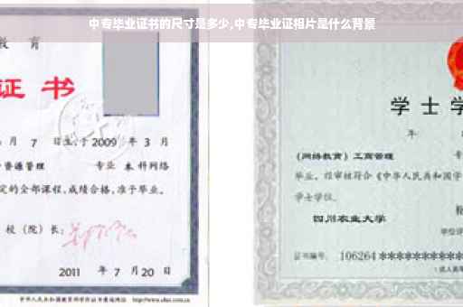 中专毕业证书的尺寸是多少,中专毕业证相片是什么背景