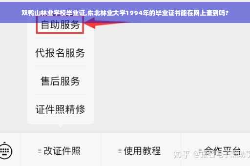 双鸭山林业学校毕业证,东北林业大学1994年的毕业证书能在网上查到吗?