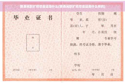 陕西高职扩招毕业证是什么(陕西高职扩招毕业证是什么样的)