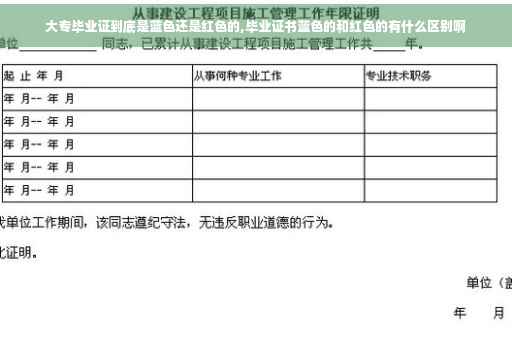 大专毕业证到底是蓝色还是红色的,毕业证书蓝色的和红色的有什么区别啊