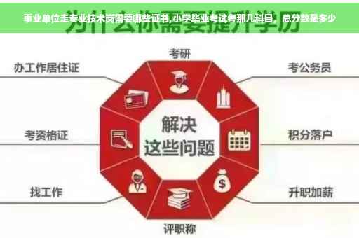 事业单位走专业技术岗需要哪些证书,小学毕业考试考那几科目，总分数是多少