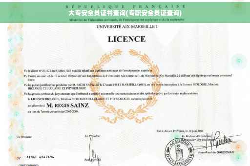 大专安全员证书查询(专职安全员证查询)