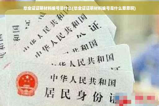 毕业证证明材料编号是什么(毕业证证明材料编号是什么意思啊)