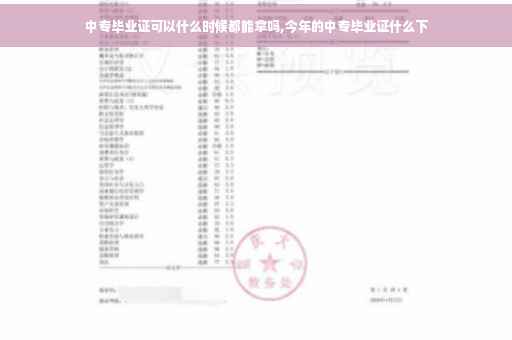 中专毕业证可以什么时候都能拿吗,今年的中专毕业证什么下