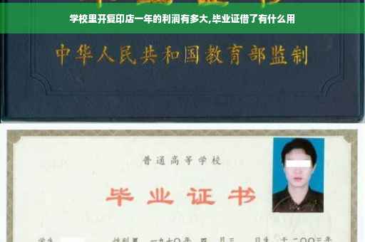 学校里开复印店一年的利润有多大,毕业证借了有什么用