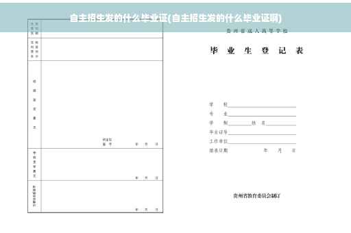 自主招生发的什么毕业证(自主招生发的什么毕业证啊)