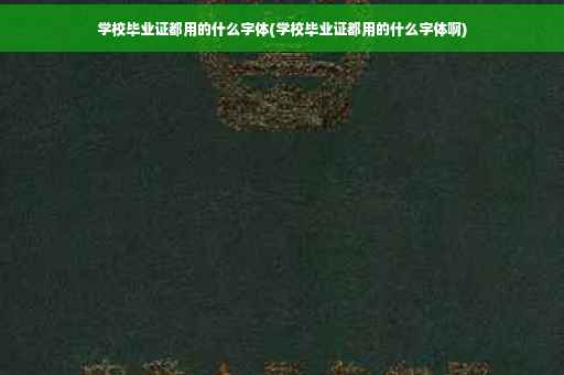学校毕业证都用的什么字体(学校毕业证都用的什么字体啊)