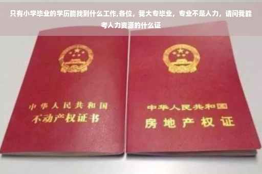 只有小学毕业的学历能找到什么工作,各位，我大专毕业，专业不是人力，请问我能考人力资源的什么证