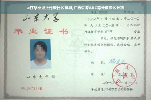 a在毕业证上代表什么意思,广西中考ABC等分数怎么分别