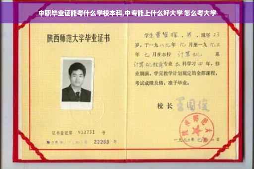 中职毕业证能考什么学校本科,中专能上什么好大学 怎么考大学