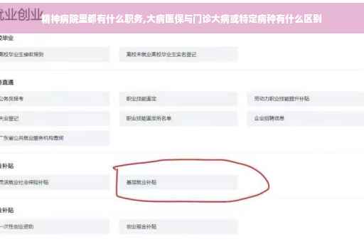 精神病院里都有什么职务,大病医保与门诊大病或特定病种有什么区别