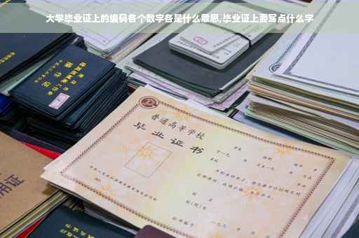 大学毕业证上的编码各个数字各是什么意思,毕业证上要写点什么字
