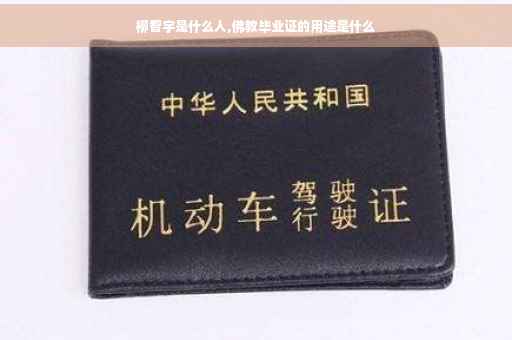 柳智宇是什么人,佛教毕业证的用途是什么