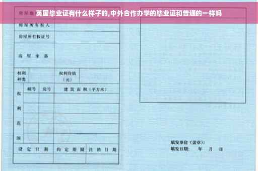 英国毕业证有什么样子的,中外合作办学的毕业证和普通的一样吗