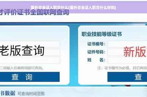 国外毕业证入职交什么(国外毕业证入职交什么材料)