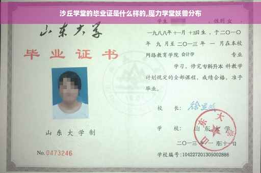 沙丘学堂的毕业证是什么样的,魔力学堂妖兽分布