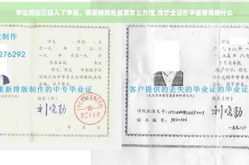 学生现在已经入了学籍，想更换姓名需要怎么办理,改毕业证名字需要准备什么