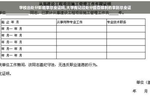 学校出处分影响拿毕业证吗,大学有记过处分能否顺利的拿到毕业证