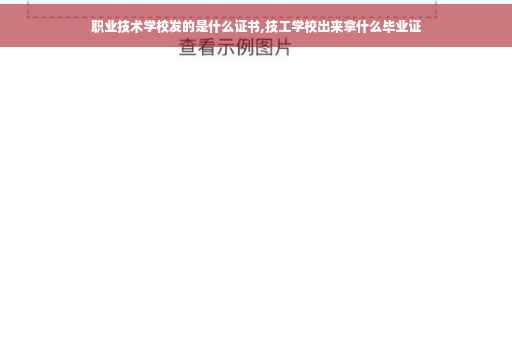 职业技术学校发的是什么证书,技工学校出来拿什么毕业证