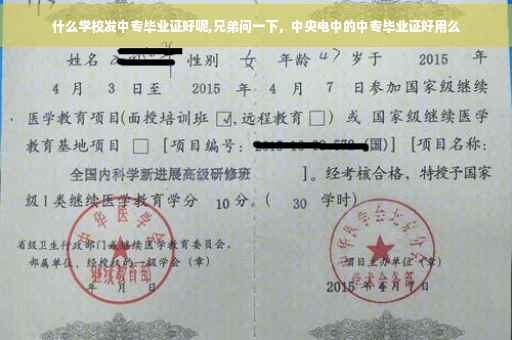 什么学校发中专毕业证好呢,兄弟问一下，中央电中的中专毕业证好用么
