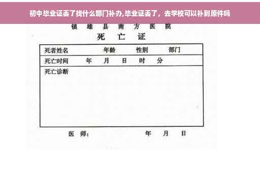 初中毕业证丢了找什么部门补办,毕业证丢了，去学校可以补到原件吗