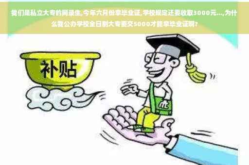 我们是私立大专的网录生,今年六月份拿毕业证,学校规定还要收取3000元...,为什么我公办学校全日制大专要交5000才能拿毕业证啊?