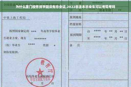 为什么厦门枝怀师学院没有毕业证,2022非法本毕业生可以考司考吗