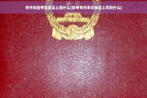 专升本统考毕业证上是什么(统考专升本毕业证上写的什么)