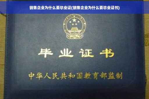 销售企业为什么要毕业证(销售企业为什么要毕业证书)