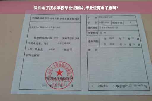 深圳电子技术学校毕业证图片,毕业证有电子版吗?